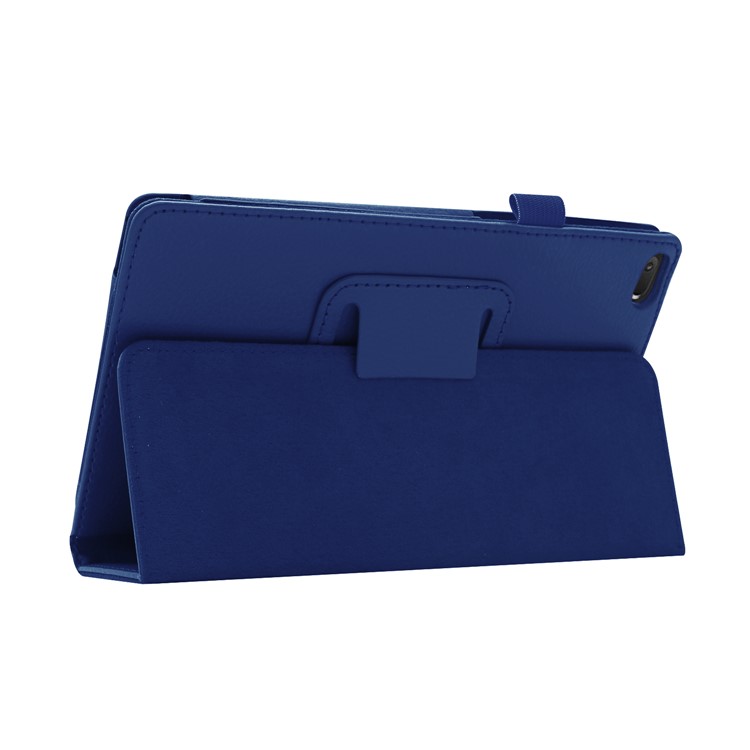 Litchi Texture Leather Stand Protective Case for Lenovo Tab E8 - Dark Blue-6