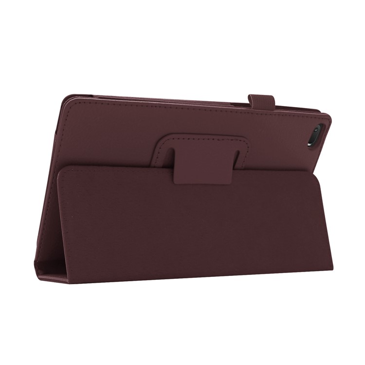 Litchi Texture Leather Stand Protective Case for Lenovo Tab E8 - Brown-6