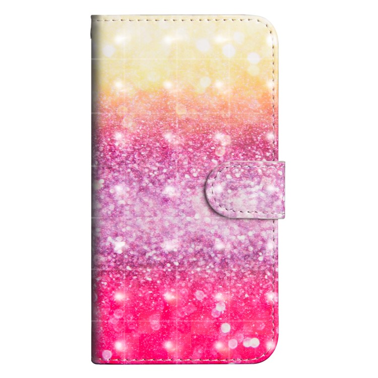 Light Spot Decor Patterned Leather Wallet Stand Case for Motorola Moto G7 - Colorized Pattern-1
