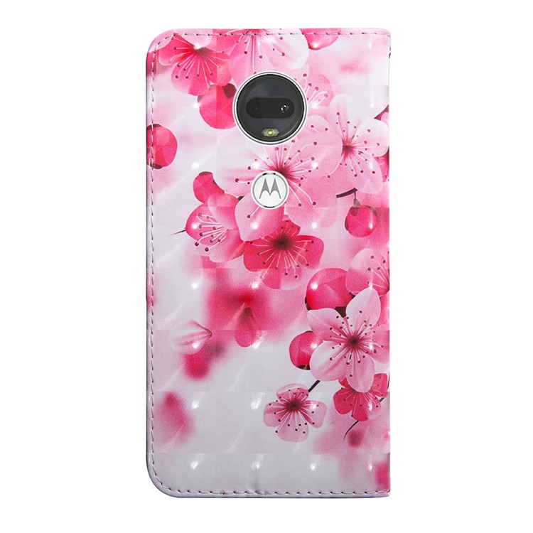 Light Spot Decor Patterned Leather Wallet Case for Motorola Moto G7 / G7 Plus - Peach Blossom-3