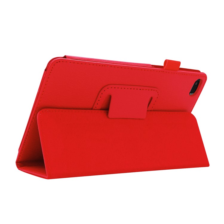 Litchi Skin Leather Stand Case for Lenovo Tab E7 - Red-6