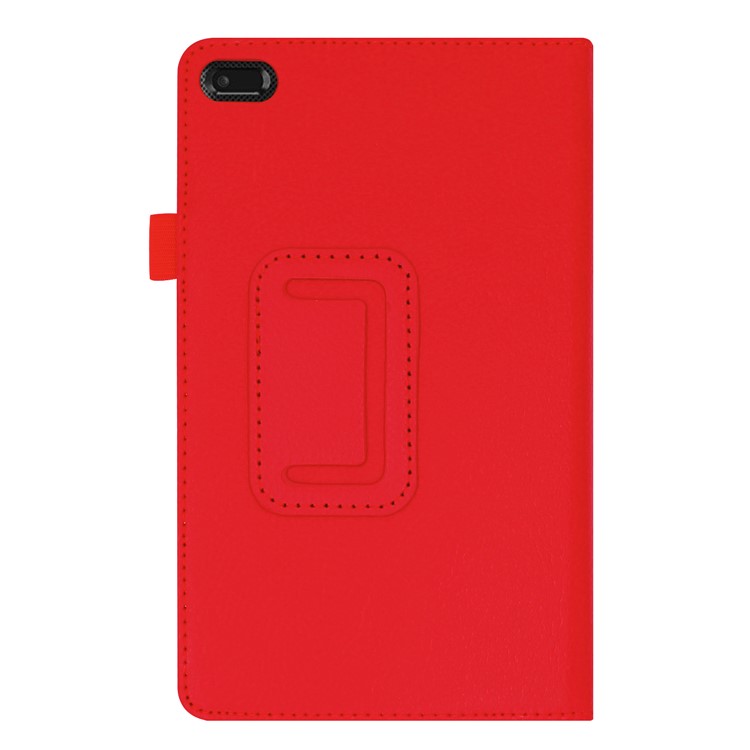Litchi Skin Leather Stand Case for Lenovo Tab E7 - Red-8
