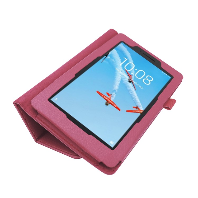 Litchi Skin Leather Stand Case for Lenovo Tab E7 - Rose-5