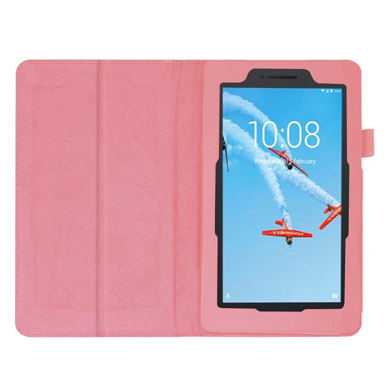 Custodia In Pelle Color Litchi Per Scheda Lenovo E7 - Rosa-3