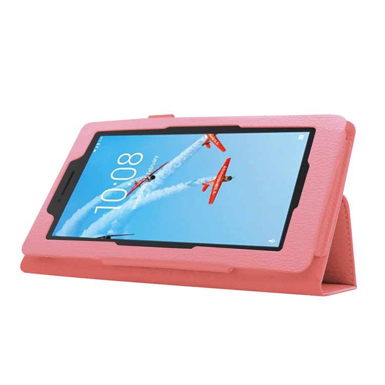 Custodia In Pelle Color Litchi Per Scheda Lenovo E7 - Rosa-4