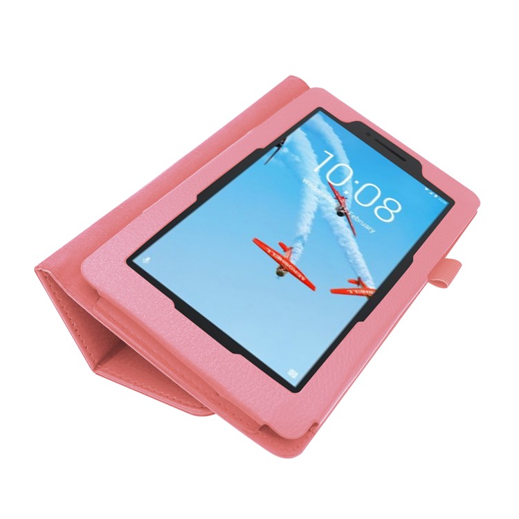 Custodia In Pelle Color Litchi Per Scheda Lenovo E7 - Rosa-5