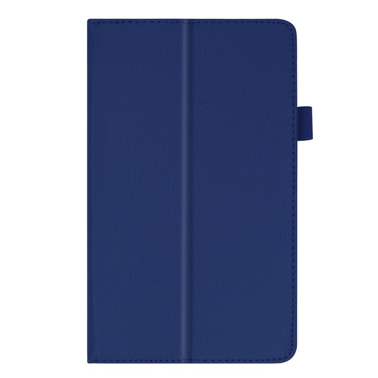 Litchi Skin Leather Stand Case for Lenovo Tab E7 - Dark Blue-7