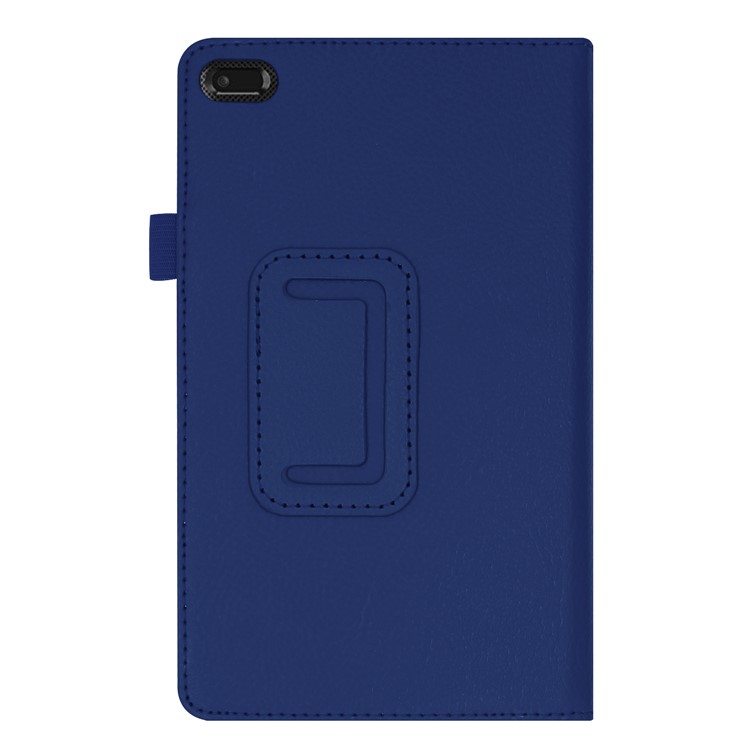 Litchi Skin Leather Stand Case for Lenovo Tab E7 - Dark Blue-8
