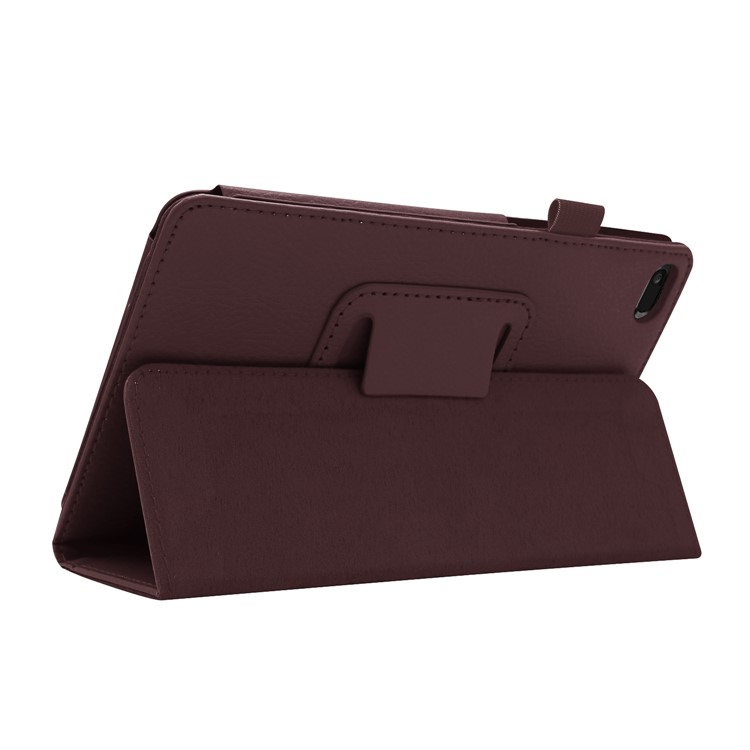 Litchi Skin Leather Stand Case for Lenovo Tab E7 - Coffee-6