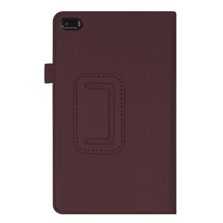 Litchi Skin Leather Stand Case for Lenovo Tab E7 - Coffee-8