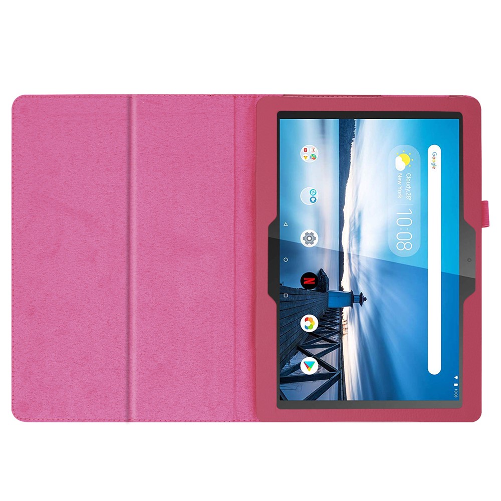 Anti-Scratch-stoßfester Litchi-Textur-Leder-Stand-Schutz-Telefon-Gehäuseabdeckung Für Lenovo-Tab M10 TB-X605F - Rose-3