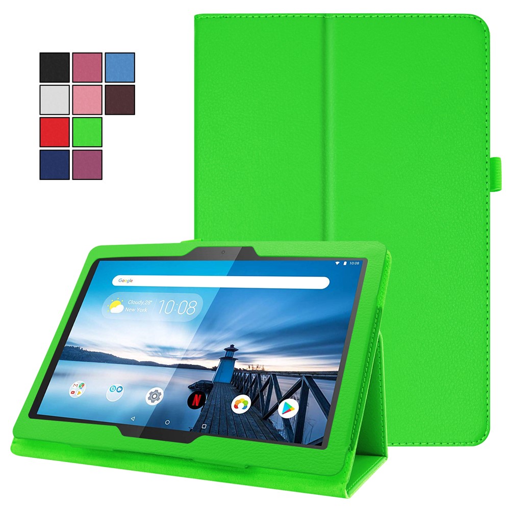Litchi Texture Leather Stand Protective Case for Lenovo Tab M10 TB-X605F - Green-2
