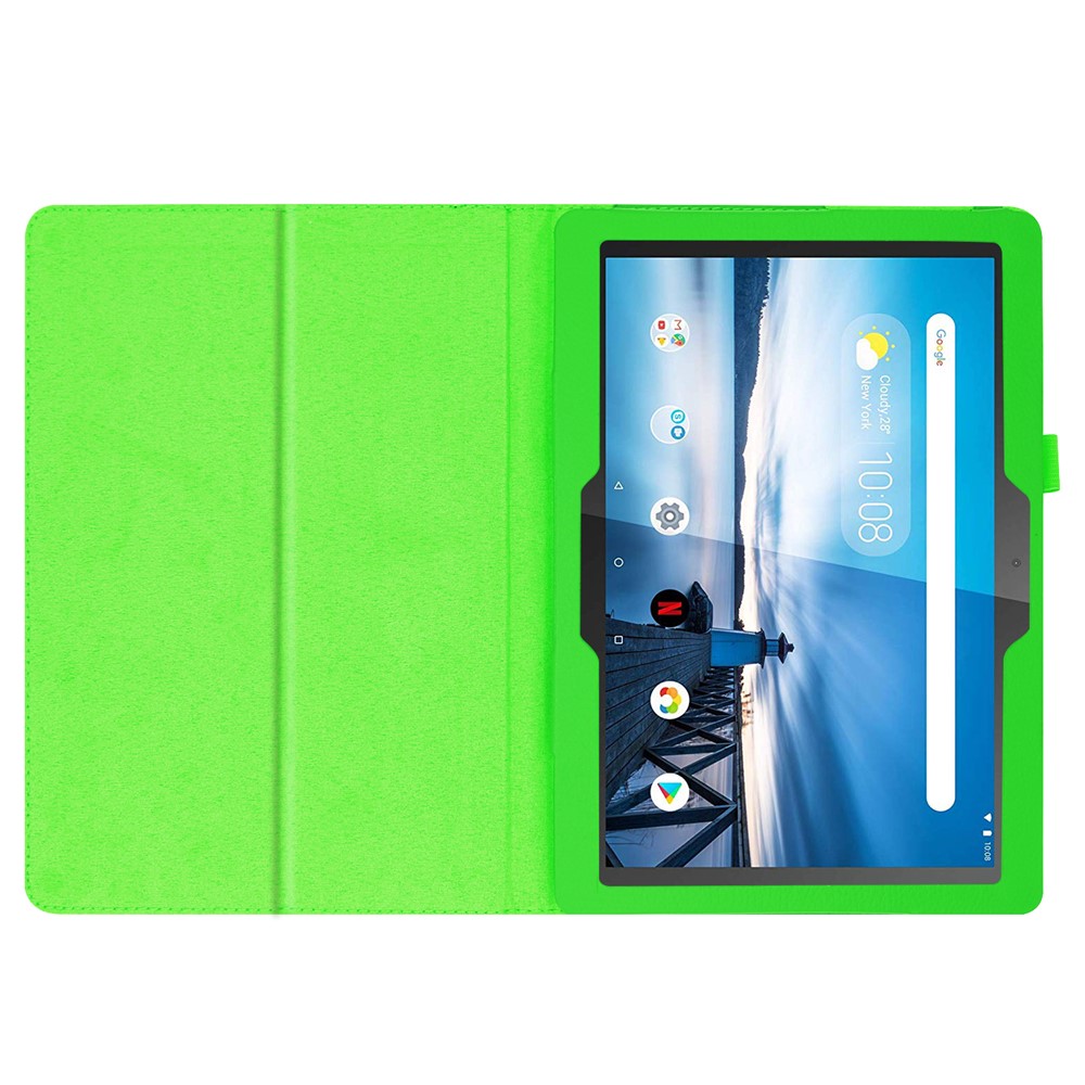 Litchi Texture Leather Stand Protective Case for Lenovo Tab M10 TB-X605F - Green-3