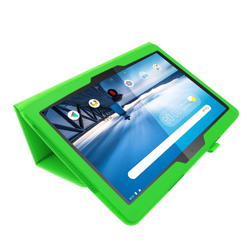Litchi Texture Leather Stand Protective Case for Lenovo Tab M10 TB-X605F - Green-4