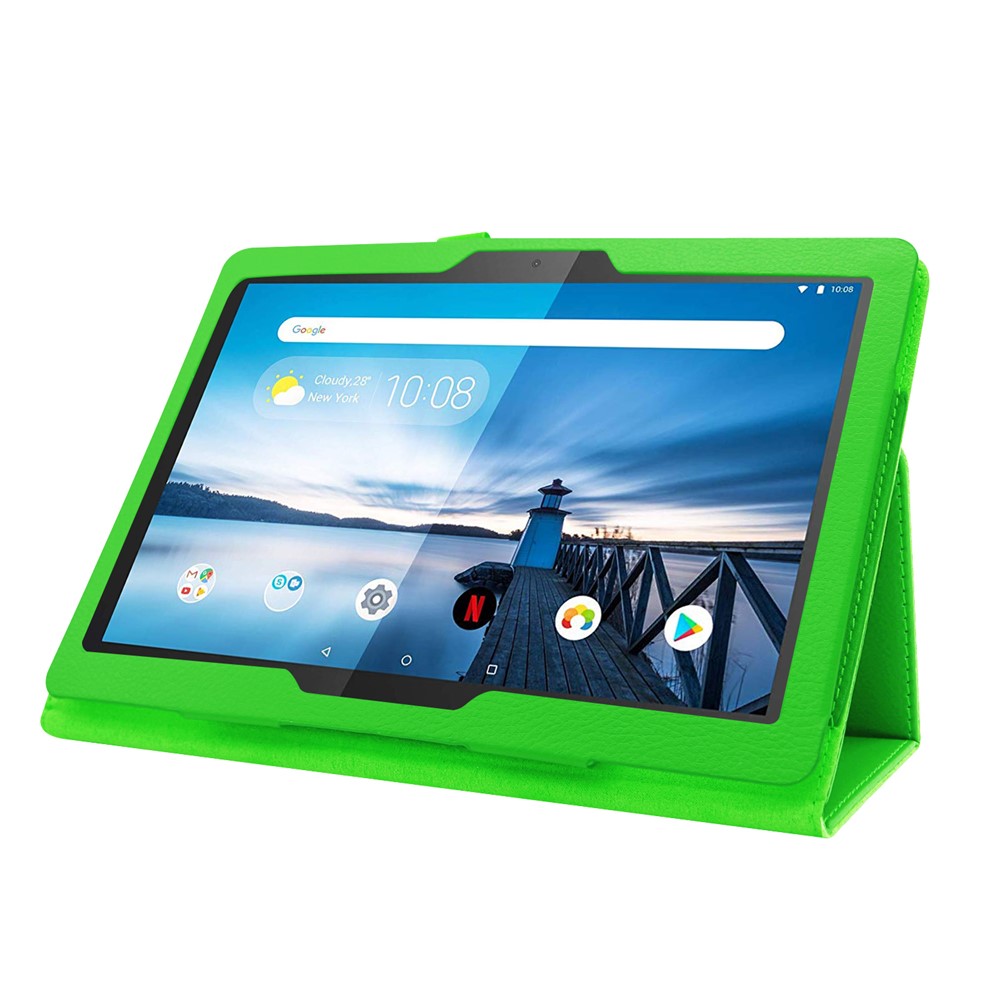 Litchi Texture Leather Stand Protective Case for Lenovo Tab M10 TB-X605F - Green-5