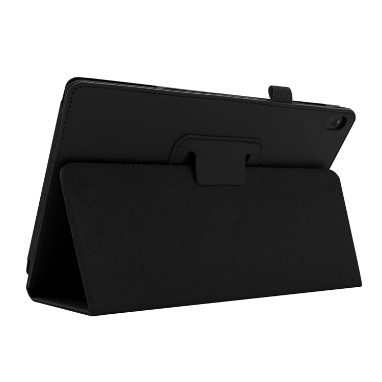 Litchi Skin Leather Stand Case for Lenovo Tab E10 - Black-6