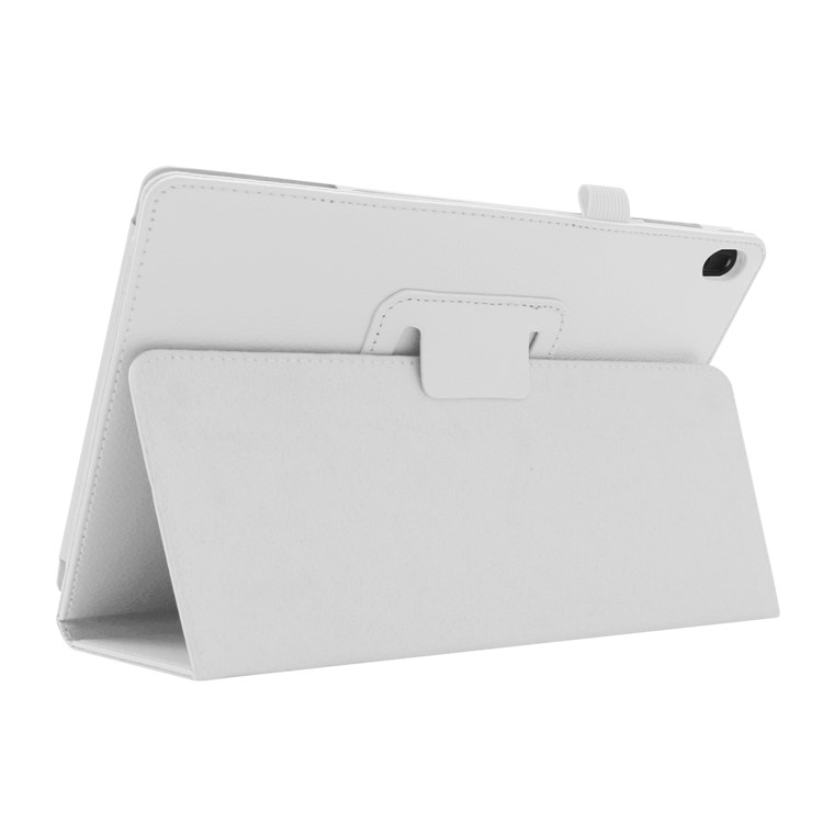 Litchi Skin Leather Stand Case for Lenovo Tab E10 - White-6