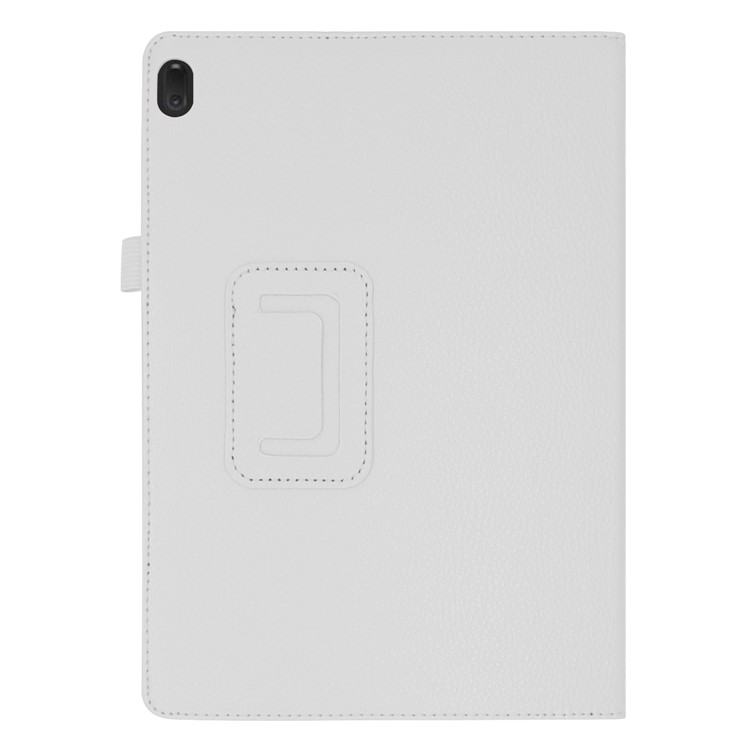 Litchi Skin Leather Stand Case for Lenovo Tab E10 - White-7