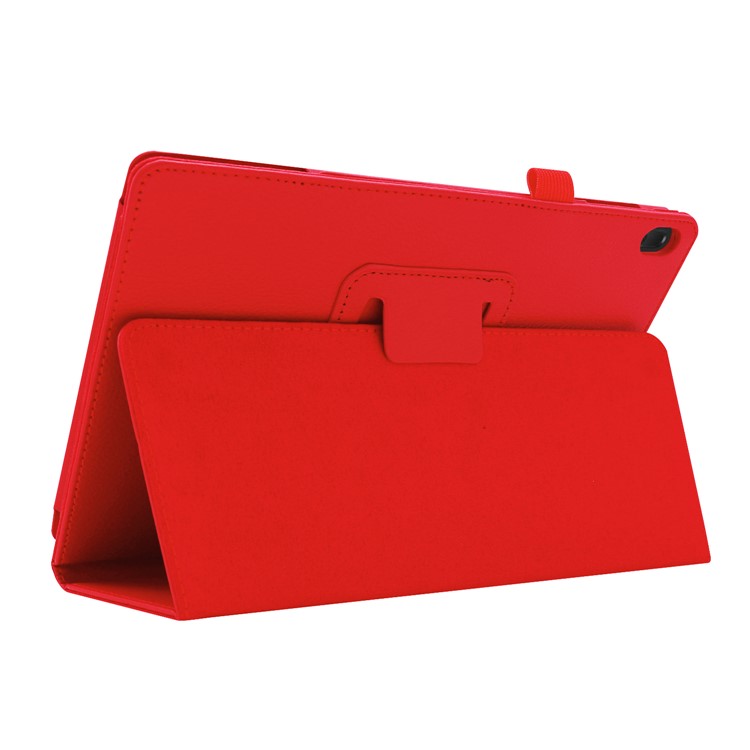Litchi Skin Leather Stand Case for Lenovo Tab E10 - Red-6