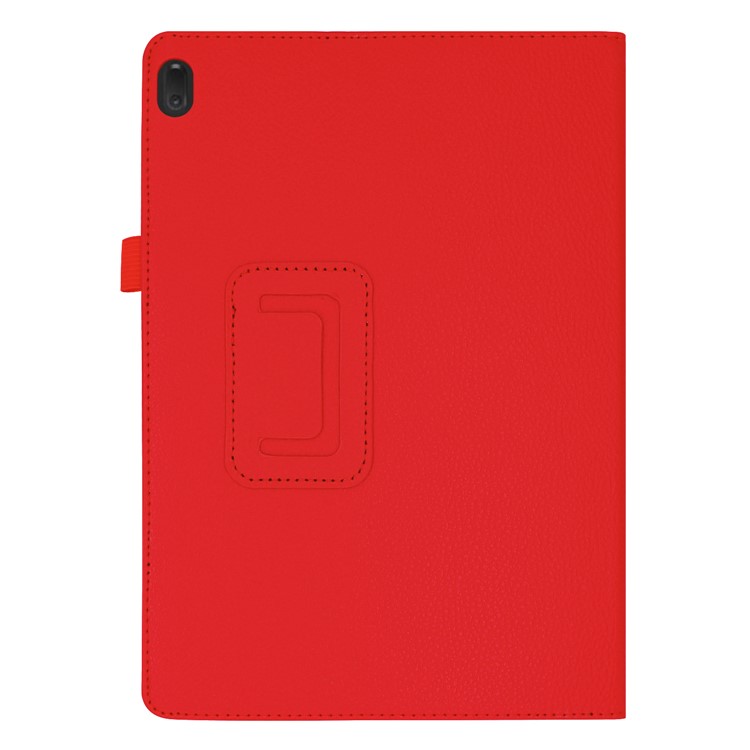 Litchi Skin Leather Stand Case for Lenovo Tab E10 - Red-7