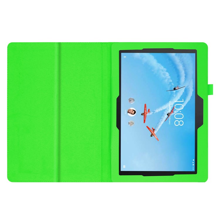 Litchi Skin Leather Stand Case for Lenovo Tab E10 - Green-3