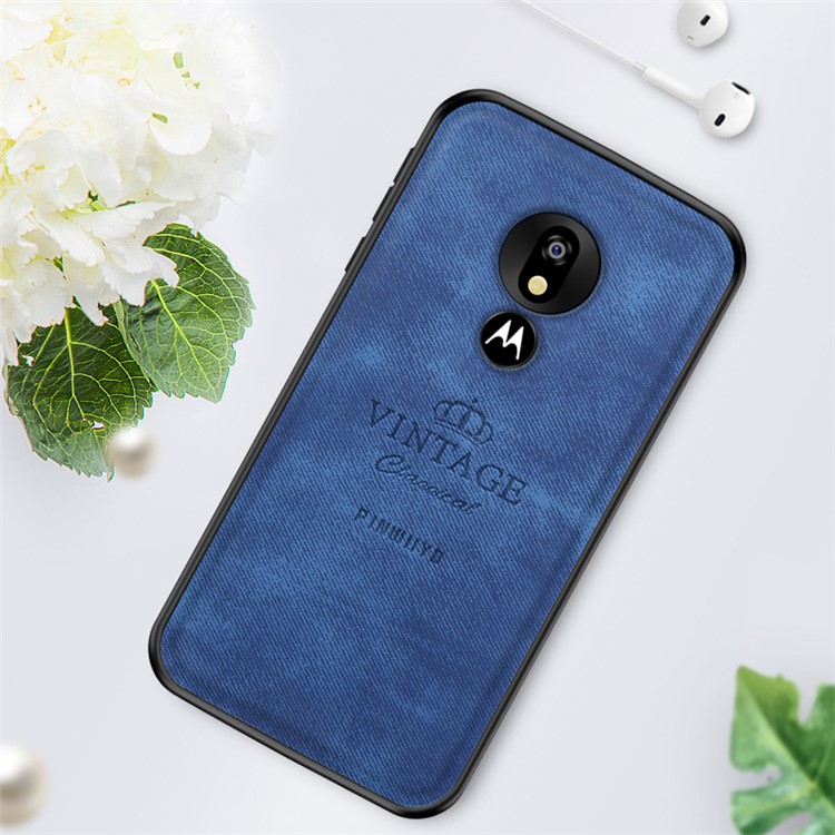 PINWUYO Honorable Series PC + TPU + Leather Hybrid Phone Cover for Motorola Moto G7 Power (EU Version) - Blue