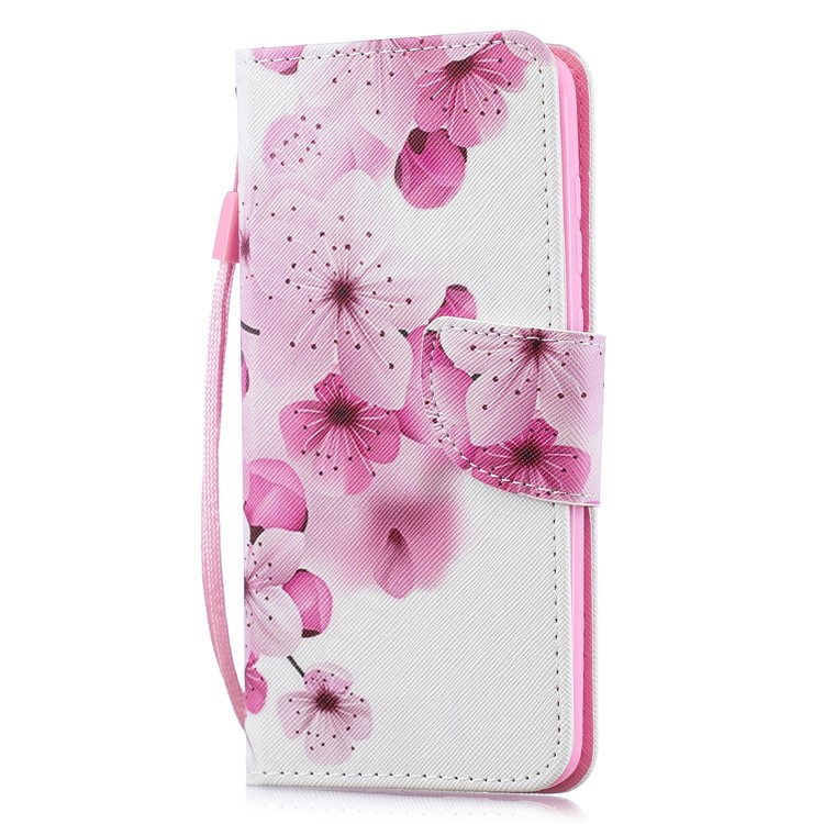 Pattern Printing Leather Wallet Case for Motorola Moto G7 / G7 Plus - Pretty Flower-2