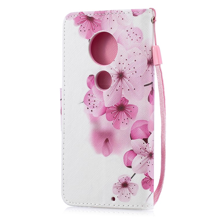 Pattern Printing Leather Wallet Case for Motorola Moto G7 / G7 Plus - Pretty Flower-3