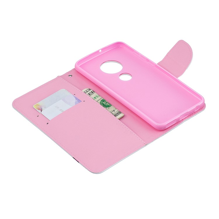 Pattern Printing Leather Wallet Case for Motorola Moto G7 / G7 Plus - Unicorn and Cake-4