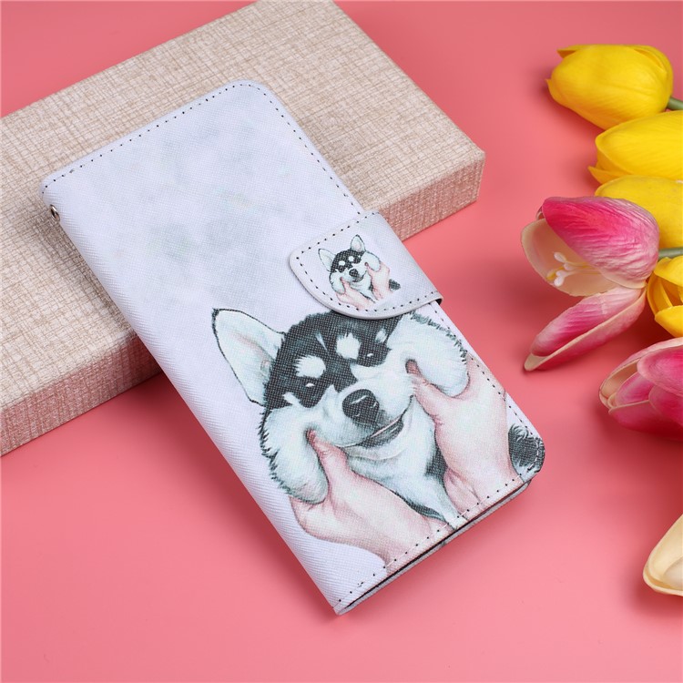 Pattern Printing Leather Wallet Case for Motorola Moto G7 / G7 Plus - Dog-7
