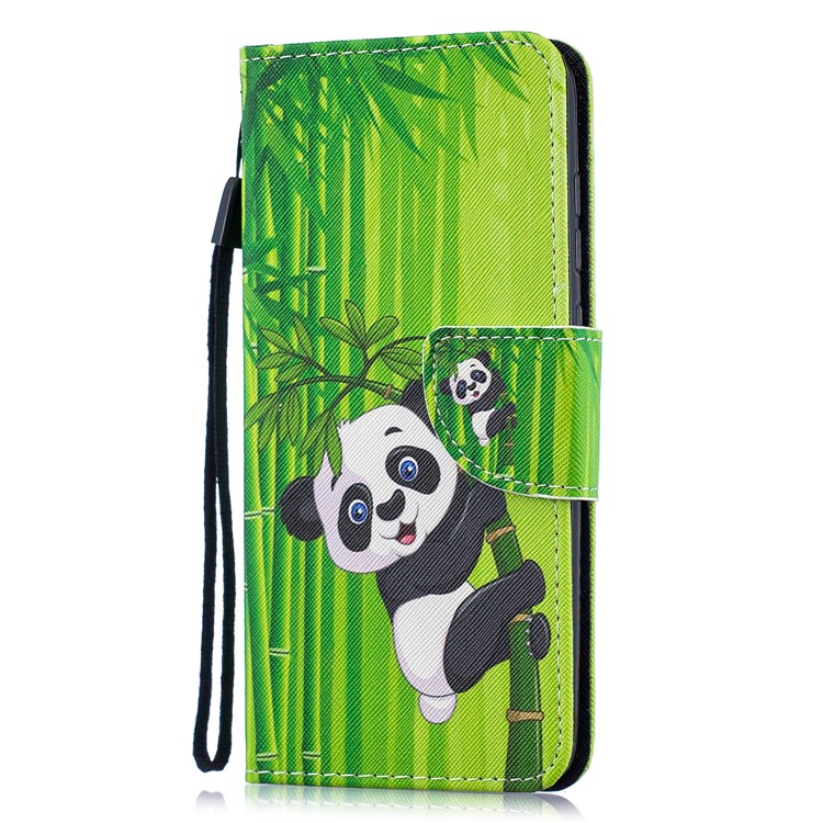 Pattern Printing Leather Wallet Case for Motorola Moto G7 / G7 Plus - Panda-2
