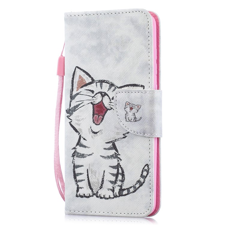 Pattern Printing Leather Wallet Case for Motorola Moto G7 / G7 Plus - Cat Pattern-2