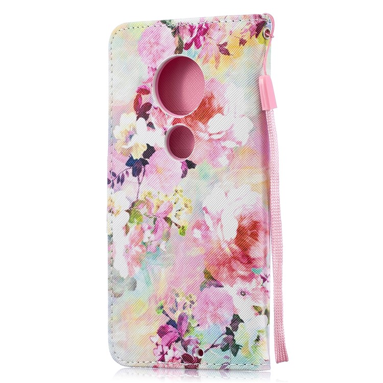 Pattern Printing Leather Wallet Case for Motorola Moto G7 / G7 Plus - Beautiful Flowers-3