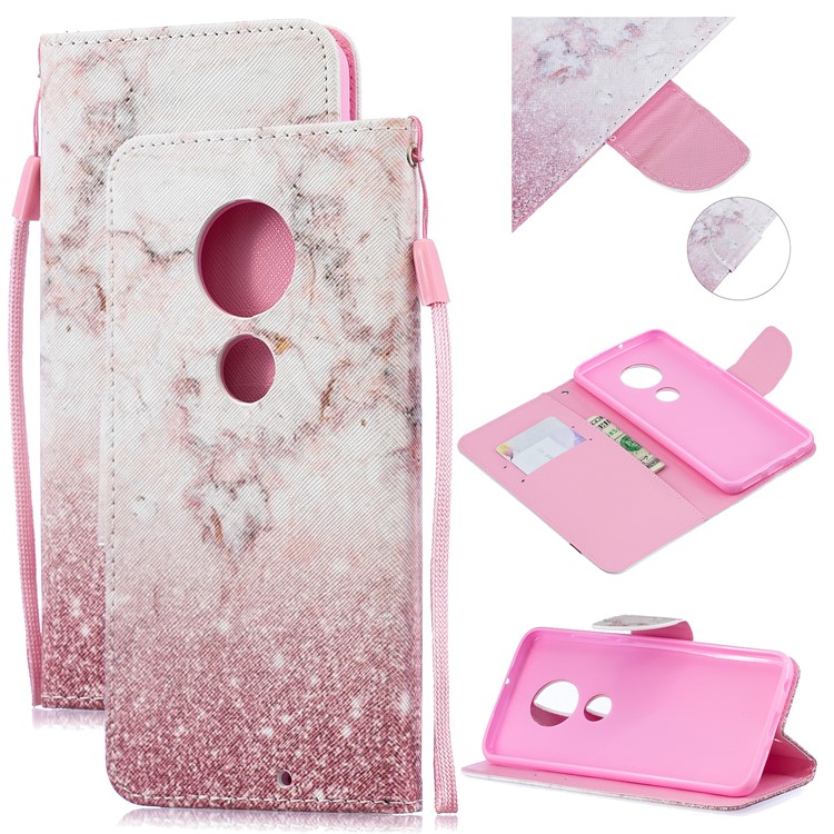Pattern Printing Leather Wallet Case for Motorola Moto G7 / G7 Plus - Colorized Pattern-1