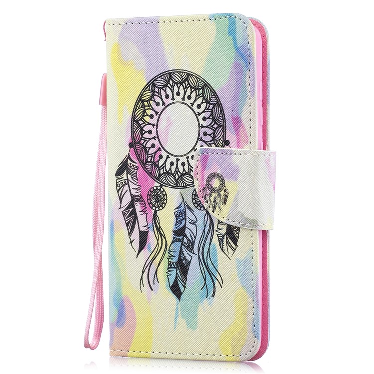 Pattern Printing Leather Wallet Case for Motorola Moto G7 / G7 Plus - Dream Catcher-2