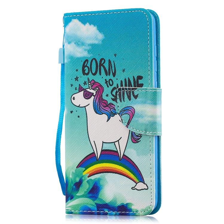 Pattern Printing Leather Wallet Case for Motorola Moto G7 / G7 Plus - Cute Unicorn-2
