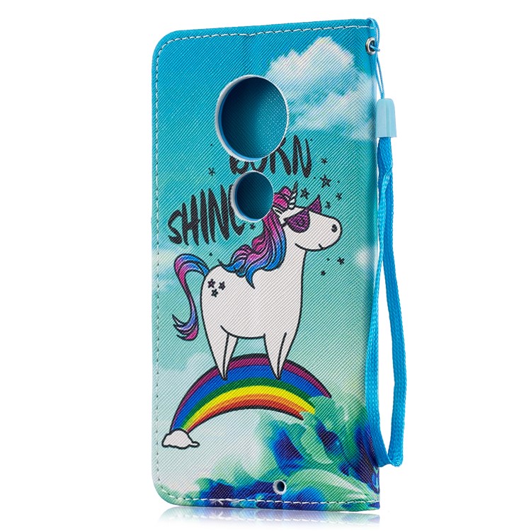 Pattern Printing Leather Wallet Case for Motorola Moto G7 / G7 Plus - Cute Unicorn-3