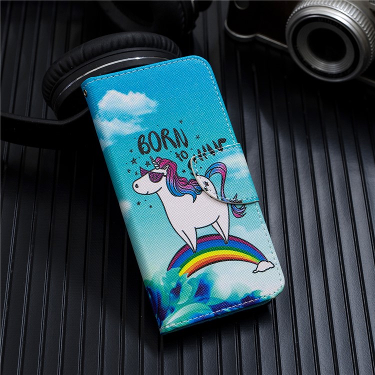 Pattern Printing Leather Wallet Case for Motorola Moto G7 / G7 Plus - Cute Unicorn-7