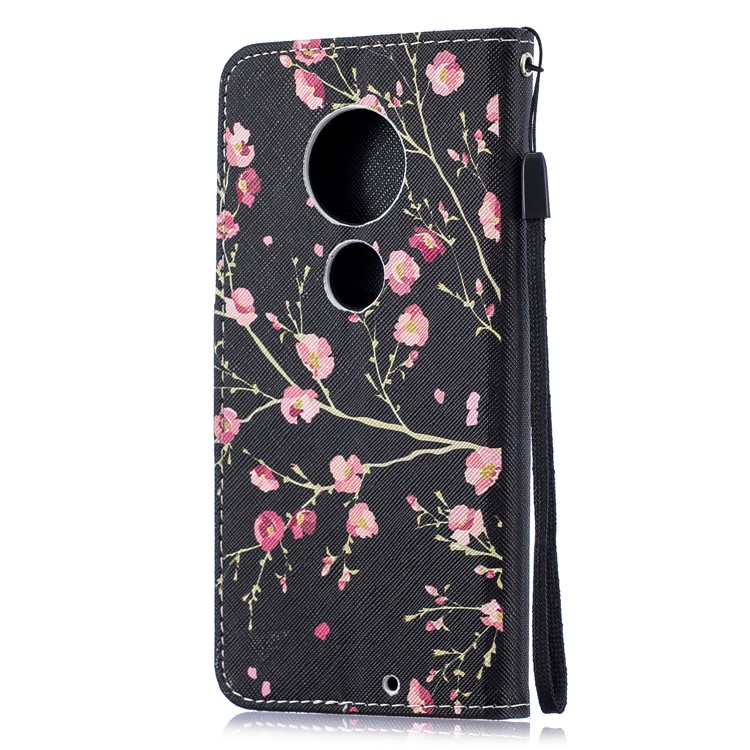 Pattern Printing Leather Wallet Case for Motorola Moto G7 / G7 Plus - Vivid Flowers-3