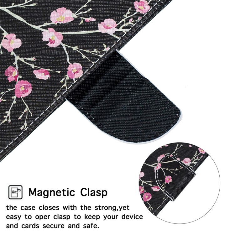 Pattern Printing Leather Wallet Case for Motorola Moto G7 / G7 Plus - Vivid Flowers-6