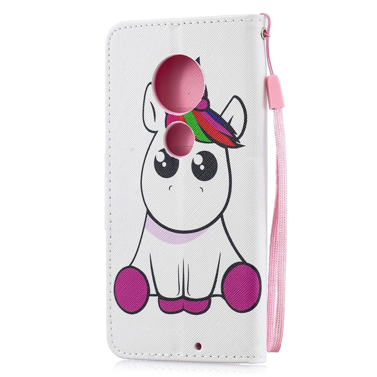 Pattern Printing Leather Wallet Case for Motorola Moto G7 / G7 Plus - Unicorn-3