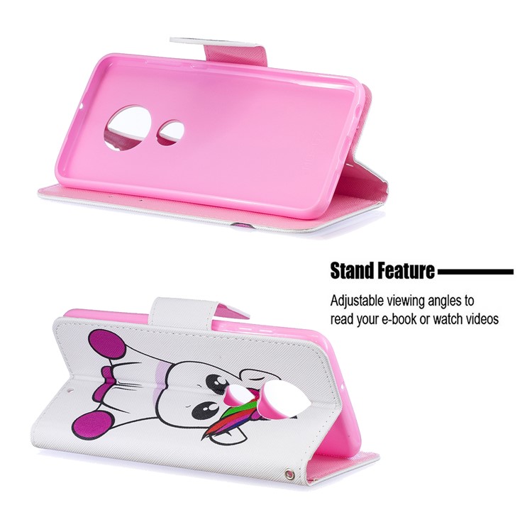 Pattern Printing Leather Wallet Case for Motorola Moto G7 / G7 Plus - Unicorn-5