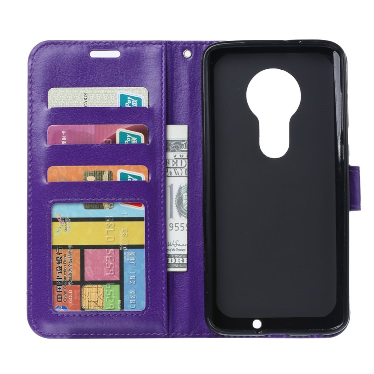 Crazy Horse Texture Wallet Leather Case with Stand for Motorola Moto G7/G7 Plus - Purple-4