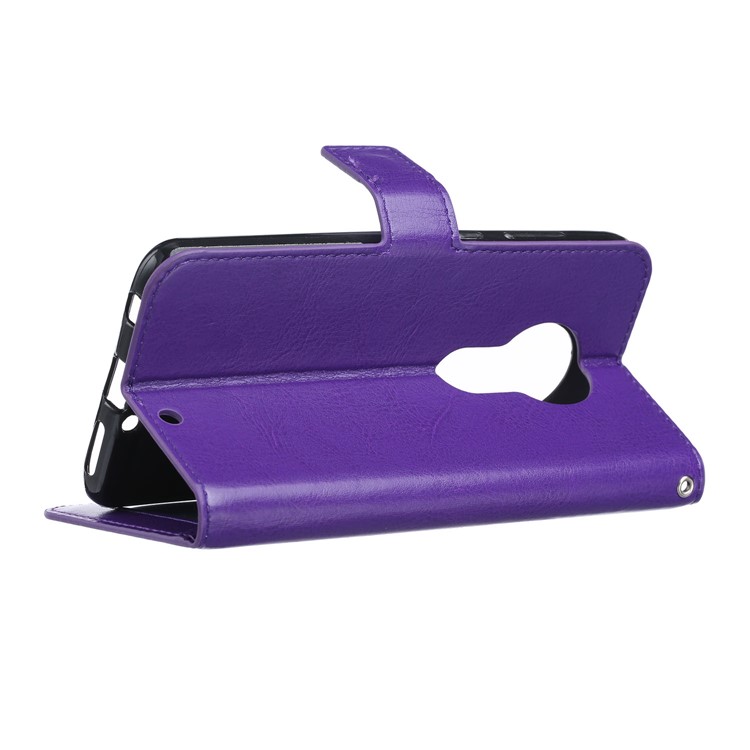 Crazy Horse Texture Wallet Leather Case with Stand for Motorola Moto G7/G7 Plus - Purple-5