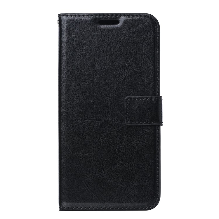 Crazy Horse Wallet Leather Stand Case for Motorola Moto G7 Play - Black-2