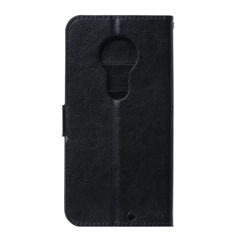 Crazy Horse Wallet Leather Stand Case for Motorola Moto G7 Play - Black-3