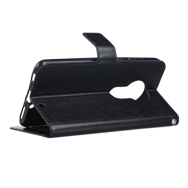 Crazy Horse Wallet Leather Stand Case for Motorola Moto G7 Play - Black-5