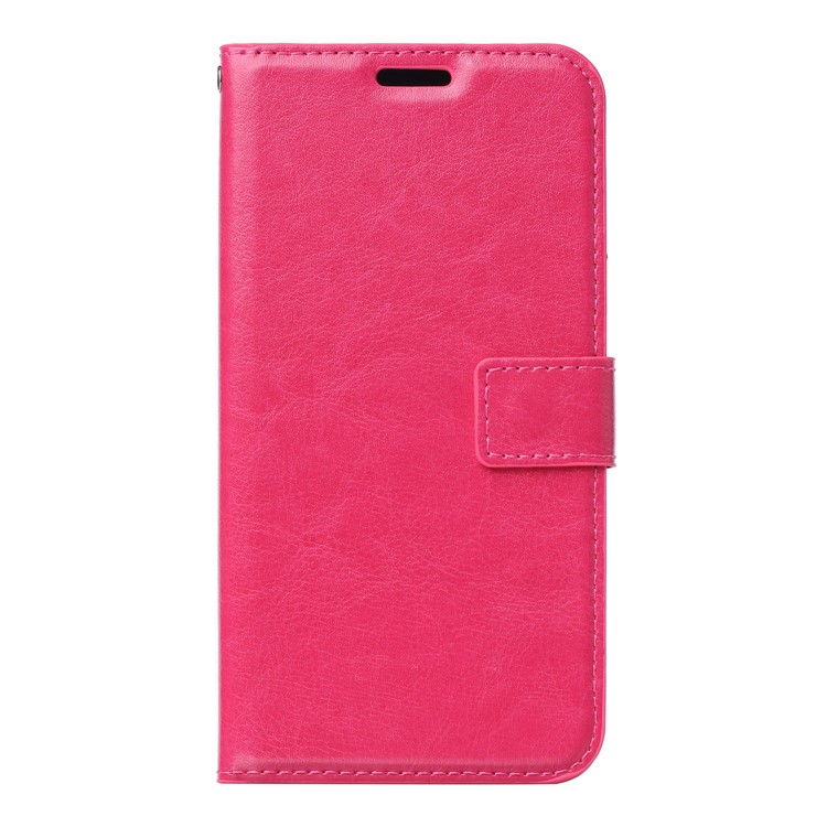 Crazy Horse Wallet Leather Stand Case for Motorola Moto G7 Play - Rose-2