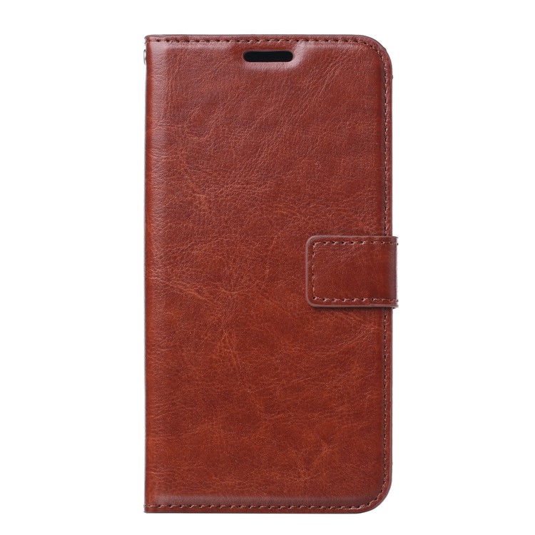Crazy Horse Wallet Leather Stand Case for Motorola Moto G7 Play - Brown-2