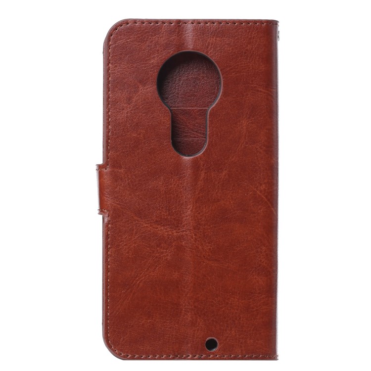 Crazy Horse Wallet Leather Stand Case for Motorola Moto G7 Play - Brown-3